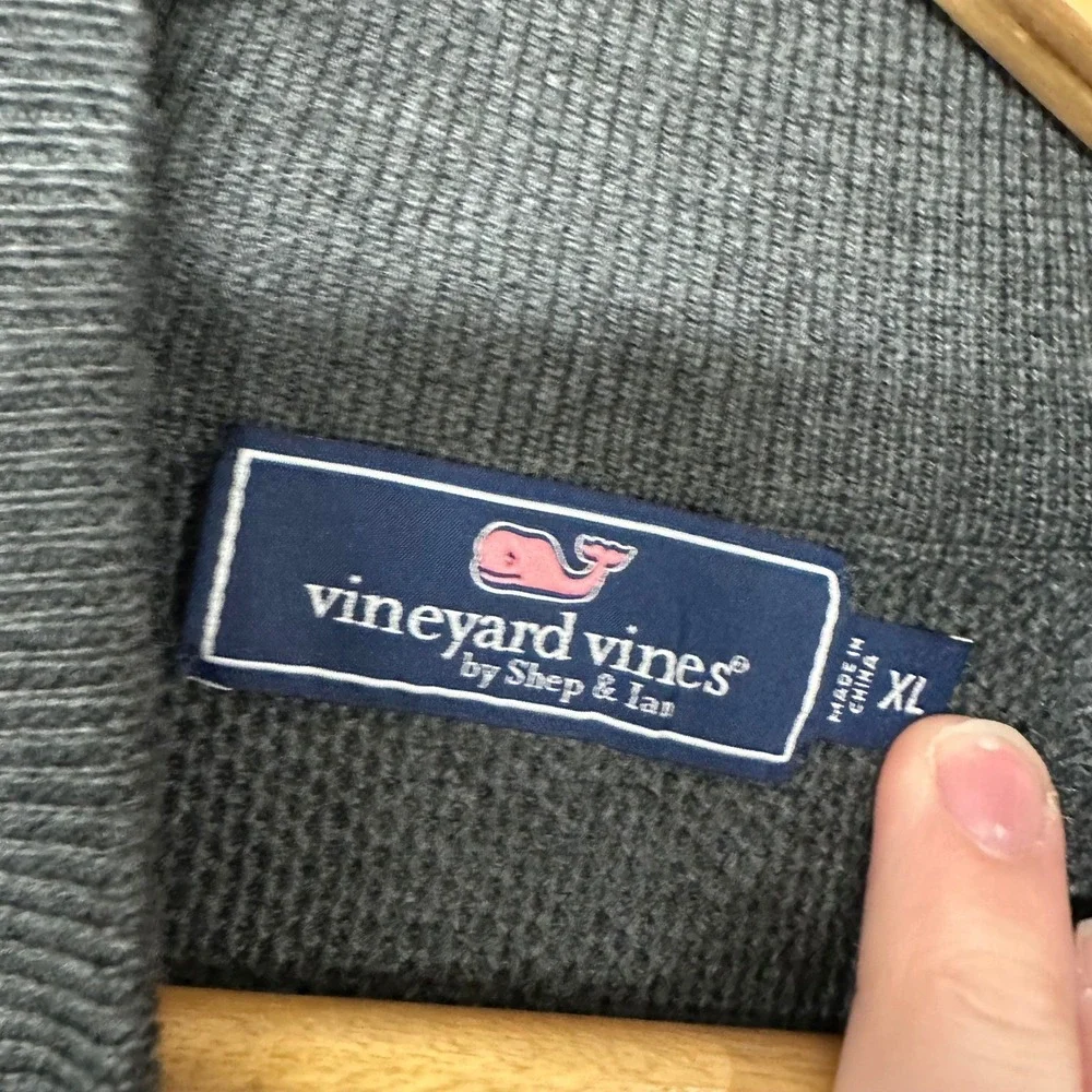 Vineyard Vines Quarter Zip Pullover Sweater‎ Mens XL Gray Heathered Knit
